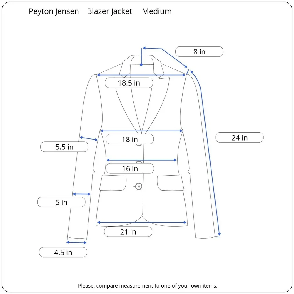 Peyton Jensen Jacket Blazer Womens One Button Gray Size Medium Cropped‎
